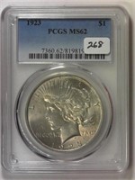 1923 PCGS MS 62 Peace Silver Dollar