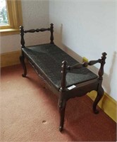 FIRE SIDE BENCH W/ROT IRON SEAT
