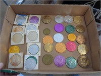 APPROX 30 1960'S UP MARDI GRAS TOKENS