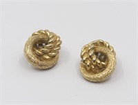 VINTAGE DIOR GOLD TONE KNOT EARRINGS
