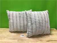Brushed Faux Fur throw pillows lot of 2