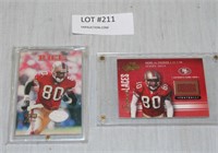 2 JERRY RICE AUTHENTIC MATERIAL CARDS