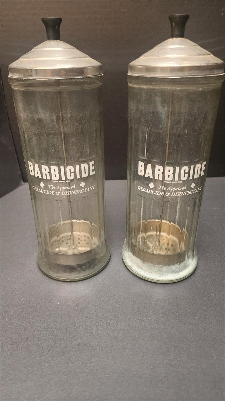 Barbicide Disinfectant Glass Jars