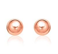 14k Rose Gold Classic Round Shape Stud Earrings