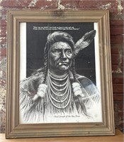 Chief Joseph of the Nez Perce Framed Print 20.5”