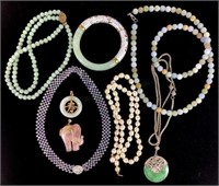 Jade, Pearl & Cloisonné Necklaces, Bracelets