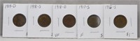 (5) Early Lincoln Cents. Dates Include: 1916-S,