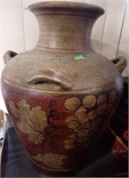 GRAPE DECORATED VASE, 17" TALL