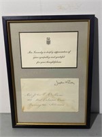 Framed Letter From Jacqueline Kennedy