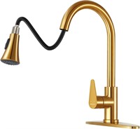 Kitchen Faucet Pull Down Sprayer  Gold  3 Hole