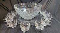 Clear Class Punch Bowl & Cups