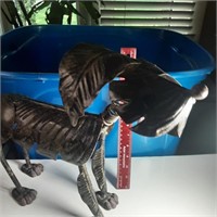 metal statue of dog