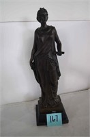 Woman Bronze Sculpture on Marble Base