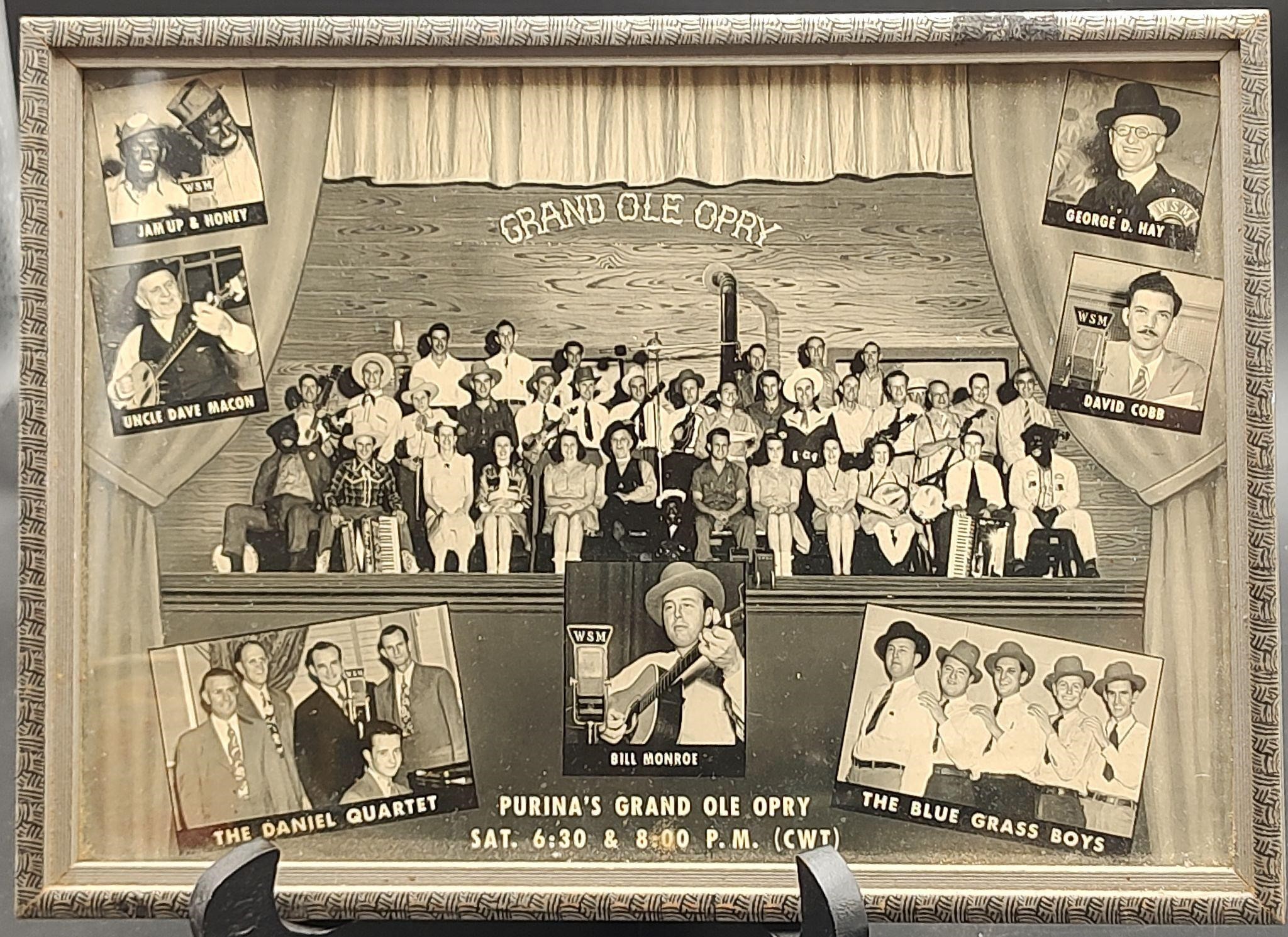 Vintage Grand Ole Opry Framed Advertisement