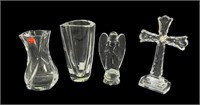 FOUR BACCARAT AND WATERFORD CRYSTAL PIECES