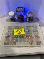 GROUP OF ANTIQUE MARBLES OF ALL KINDS