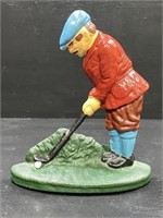 Vintage Cast Iron Golf Bookend