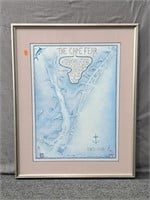 Cape Fear Map Framed Under Glass