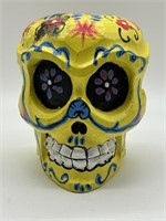 Dia de los Muertos Folk Art Skull - Yellow