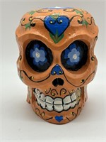 Dia de los Muertos Folk Art Skull - Orange
