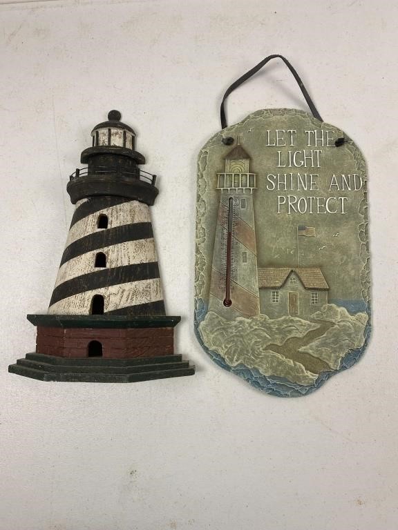 (2) Lighthouse Theme Wall decor, one is a