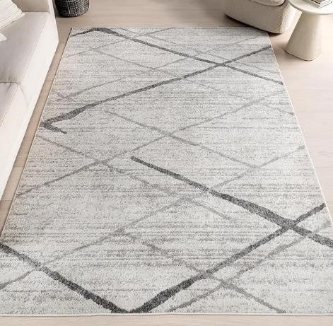 Contemporary Area Rug - Grey/Off-White