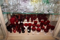 19pcs Ruby assorted Glassware