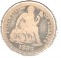 1889 Seated Dime