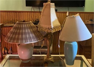 Ceramic & Plaster Table Lamps, Tallest 33”