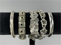 Sterling Silver Hinged Bangles and Bracelets