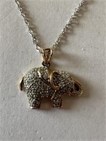 STERLING SILVER ELEPHANT PENDANT ON 925 CHAIN