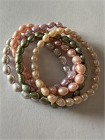 LOT OF 4 PEARL BRACELETS