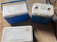Coleman outdoor coolers used white and blue