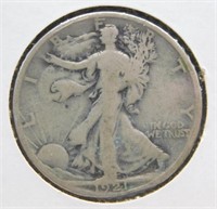 1921 Walking Liberty Half Dollar. Key Date.