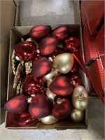 Red and Gold Heart Ornaments and tree Topper