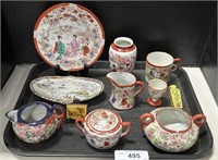 Japanese Porcelain Plate, Vase, Mug.