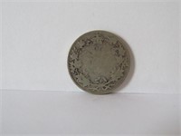 OLD FADED CANADA 25 CENTS SILVER COIN