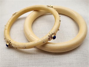 Ivory Bangle Bracelets (2)