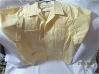 Original 4 Pocket Yellow Guayabera Shirt XXL