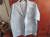 Original 4 Pocket Blue Guayabera Shirt XXL