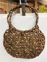 Vintage wood beaded purse