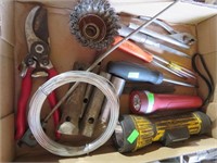 Flash lights, wire wheel, pruners