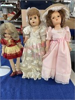 (3) Old dolls w/ stands (1extra stand)