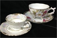Two Pretty Teacups & Saucers