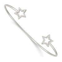 Sterling Silver- Star Bangle Bracelet