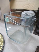 THICK CUT GLASS CONTAINER W HANDLE