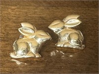 14K Gold Bunny Earrings