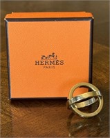 Hermes Designer Scarf Ring & Box