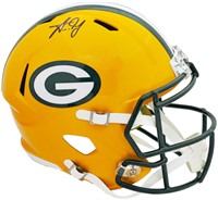 Aaron Jones Autographed Yellow Helmet Beckett BAS