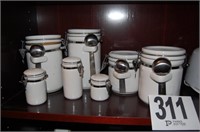 7 Piece White Canisters